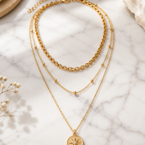 Gold Layered Necklace Set
