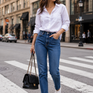 High Waist Straight Fit Jeans