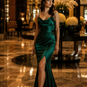 Satin Evening Maxi Dress